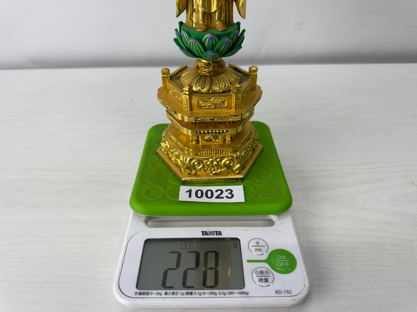 Y10023 STATUE wood carving Amida Nyorai Buddha figurine Japan antique Buddhism