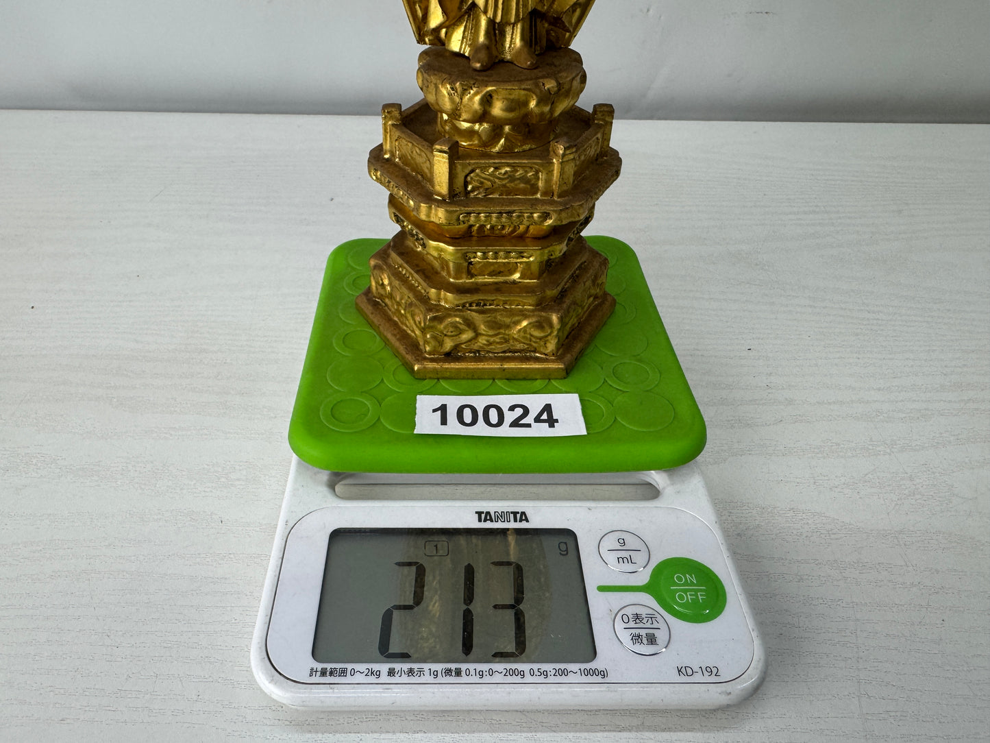 Y10024 STATUE wood carving standing Amida Nyorai figure Japan antique Buddhism