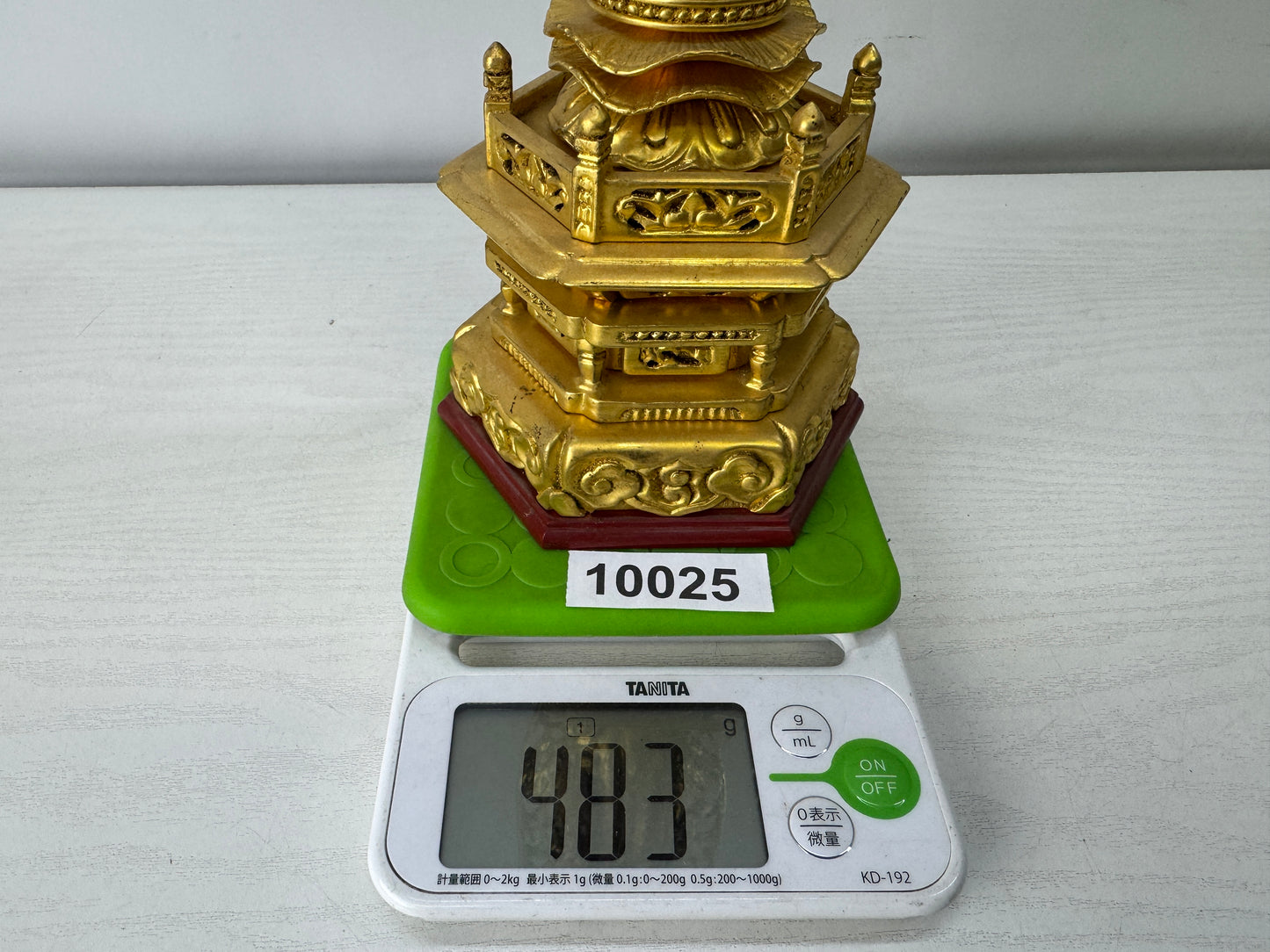 Y10025 STATUE wood carving Amida Nyorai Buddha figurine Japan antique Buddhism