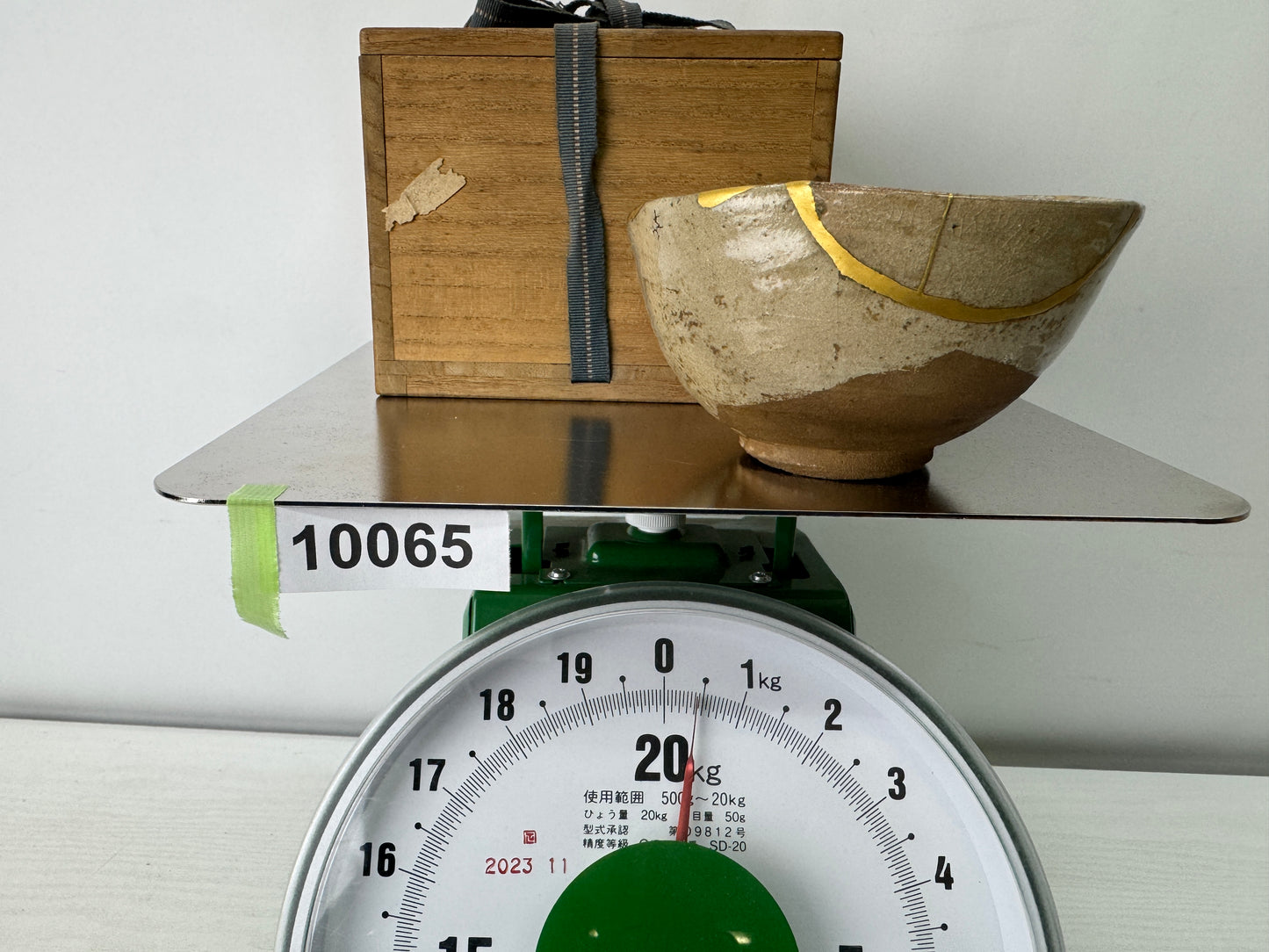 Y10065 CHAWAN Karatsu-ware kintsugi bowl box Japan antique tea ceremony pottery