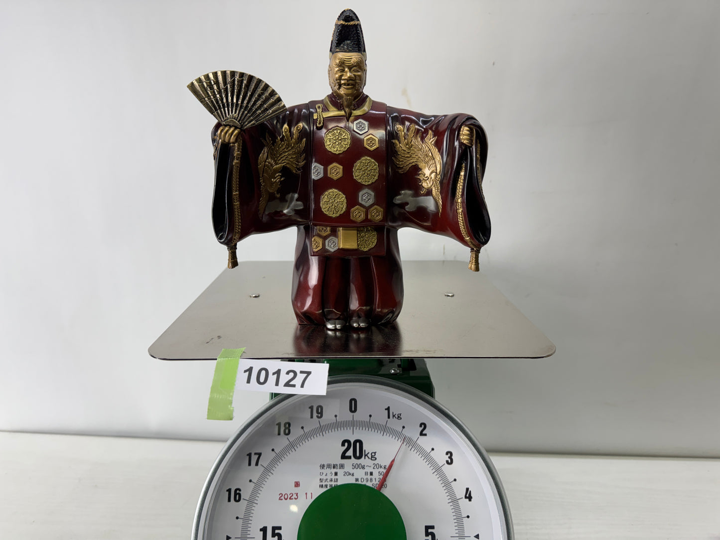 Y10127 STATUE metal Old man figurine Japanese dance Noh Japan antique figure