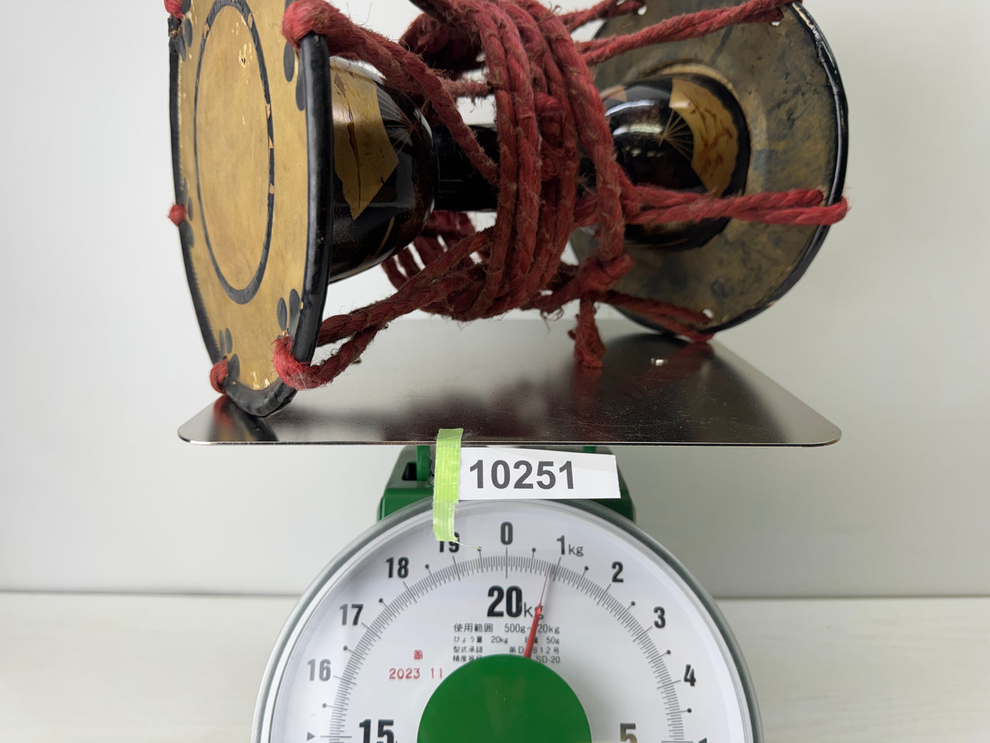 Y10251 TAIKO Japanese musical instrument Tsuzumi Drums Makie Japan antique music