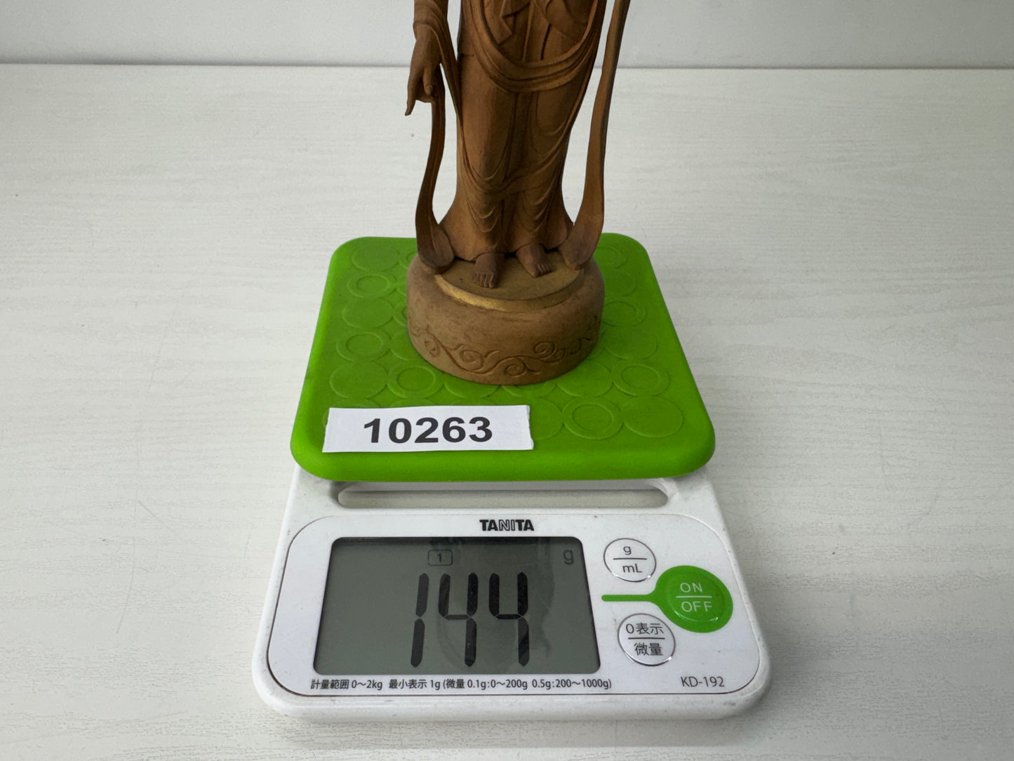 Y10263 STATUE plain wood carving Kannon Bodhisattva Japan antique Buddha figure