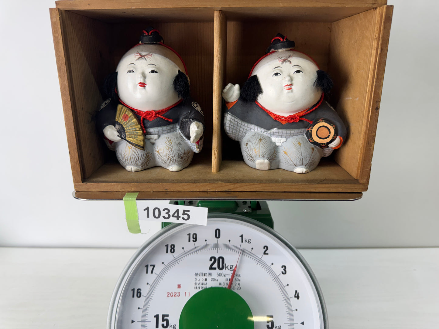 Y10345 NINGYO Kyo-ware Gosho Imperial Court doll signed box Japan antique figure