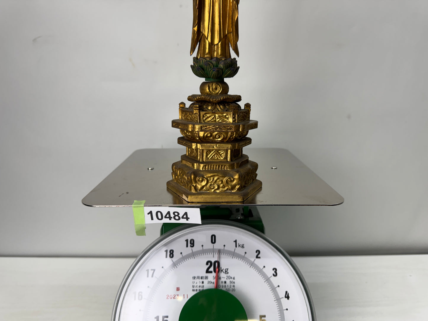 Y10484 STATUE wood carving Amida Buddha Buddhist figure Japan antique interior