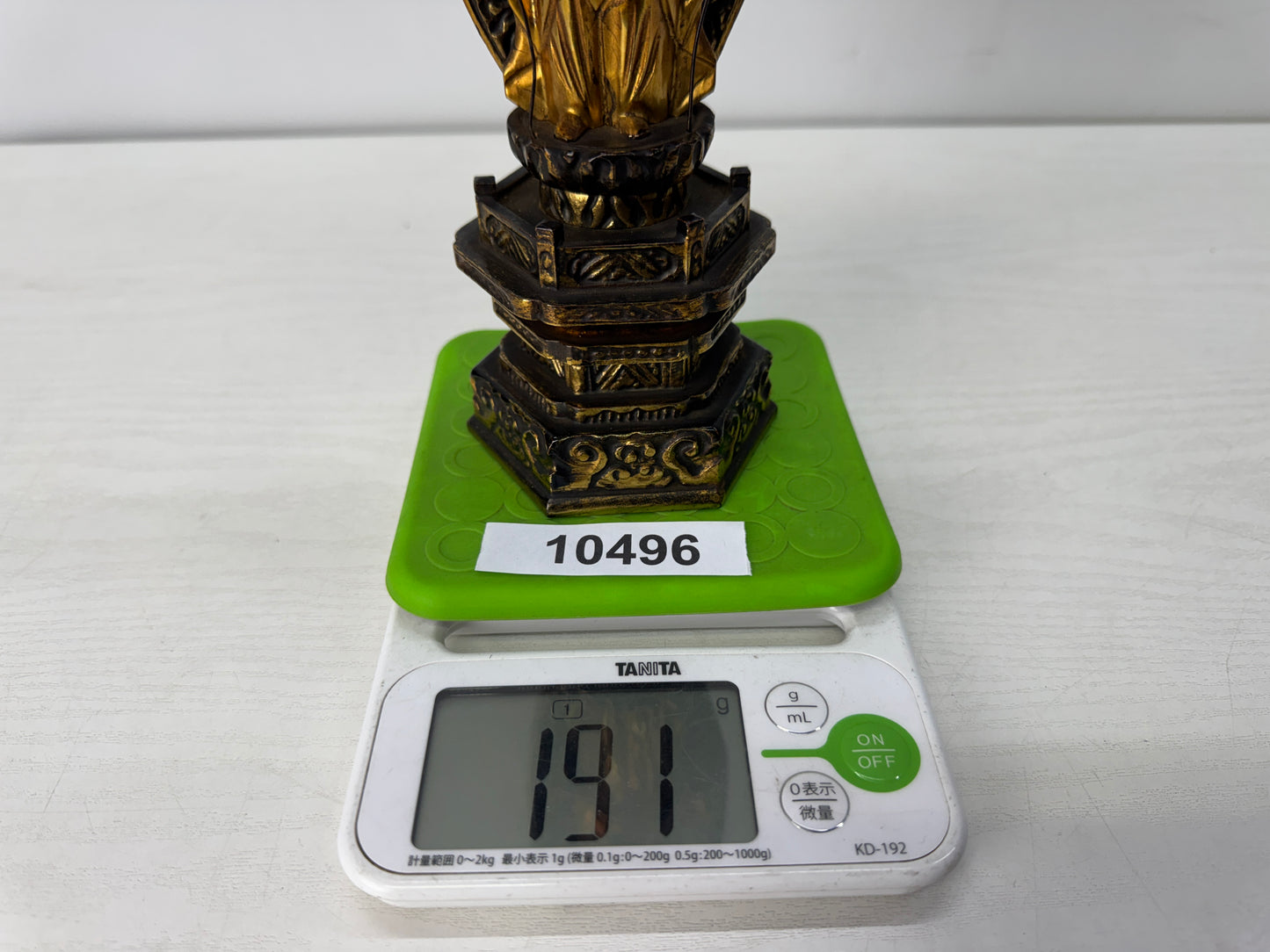 Y10496 STATUE wood carving figurine figure gold leaf Japan antique Buddhist art