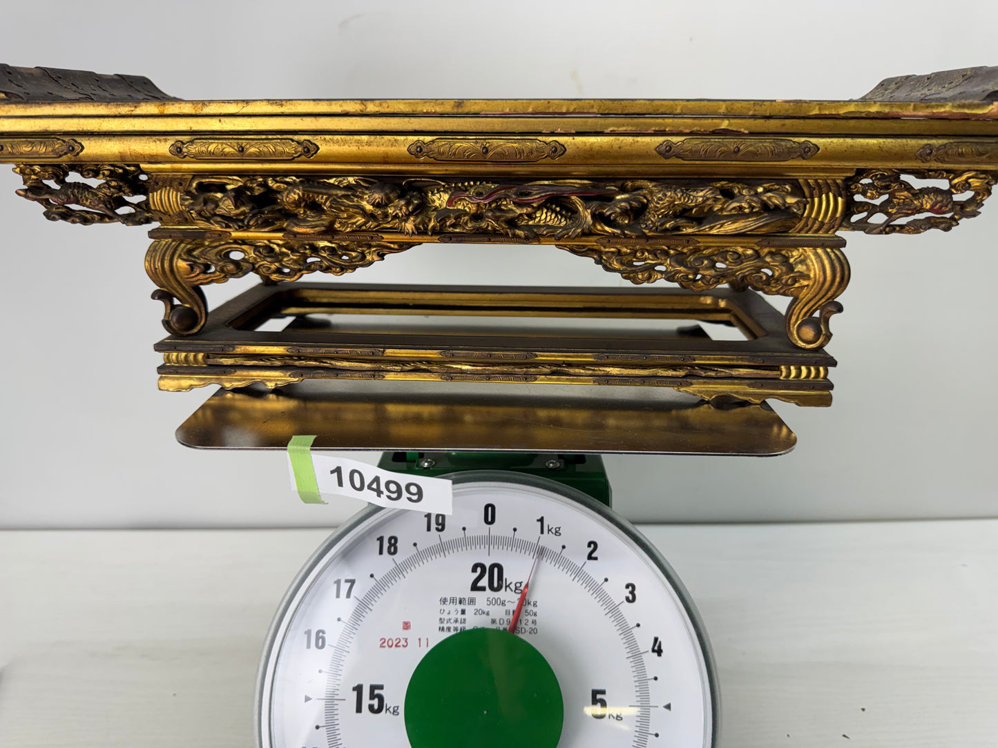 Y10499 Buddhist Altar Equipment gold Makie Sutra desk Japan antique Buddhism
