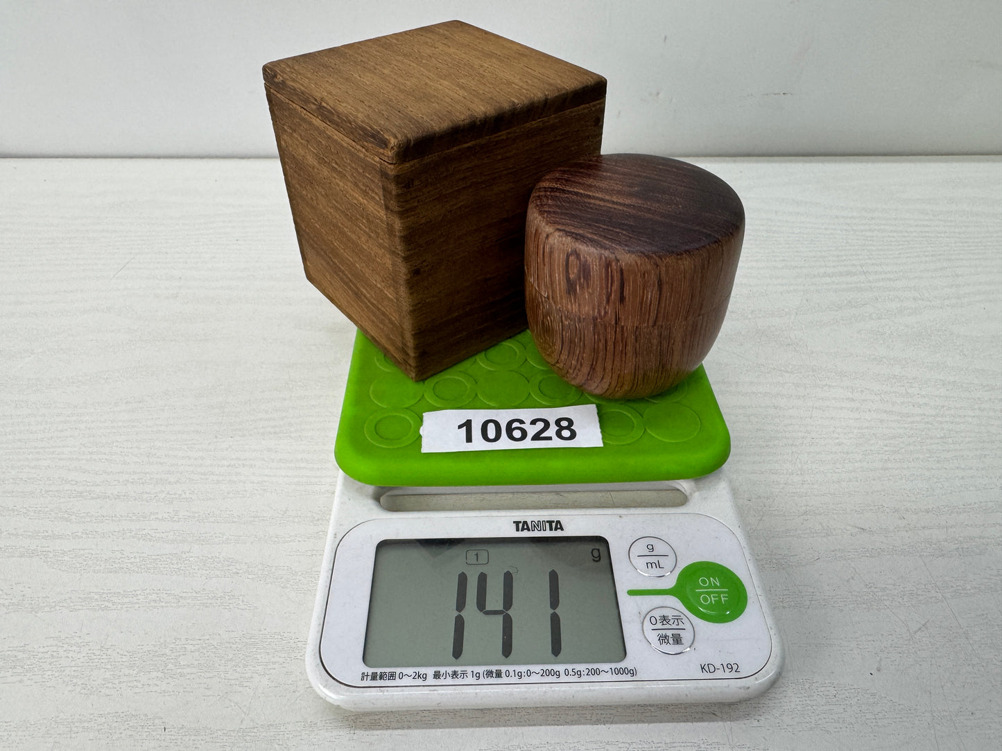 Y10628 TEA CADDY wooden Matcha container signed box Japan antique tea ceremony
