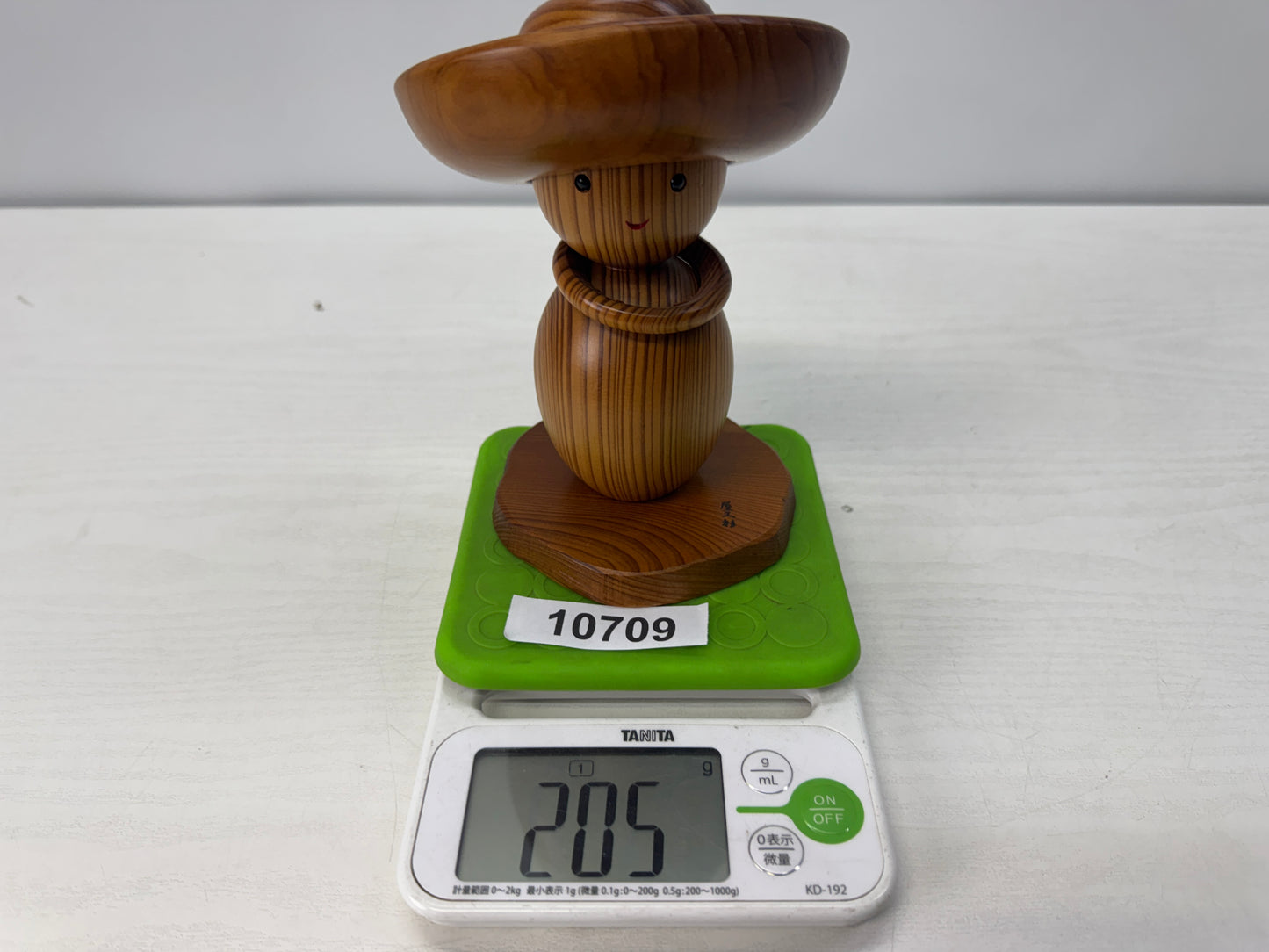 Y10709 NINGYO Yakusugi wood carving Kokeshi doll signed Japan antique interior
