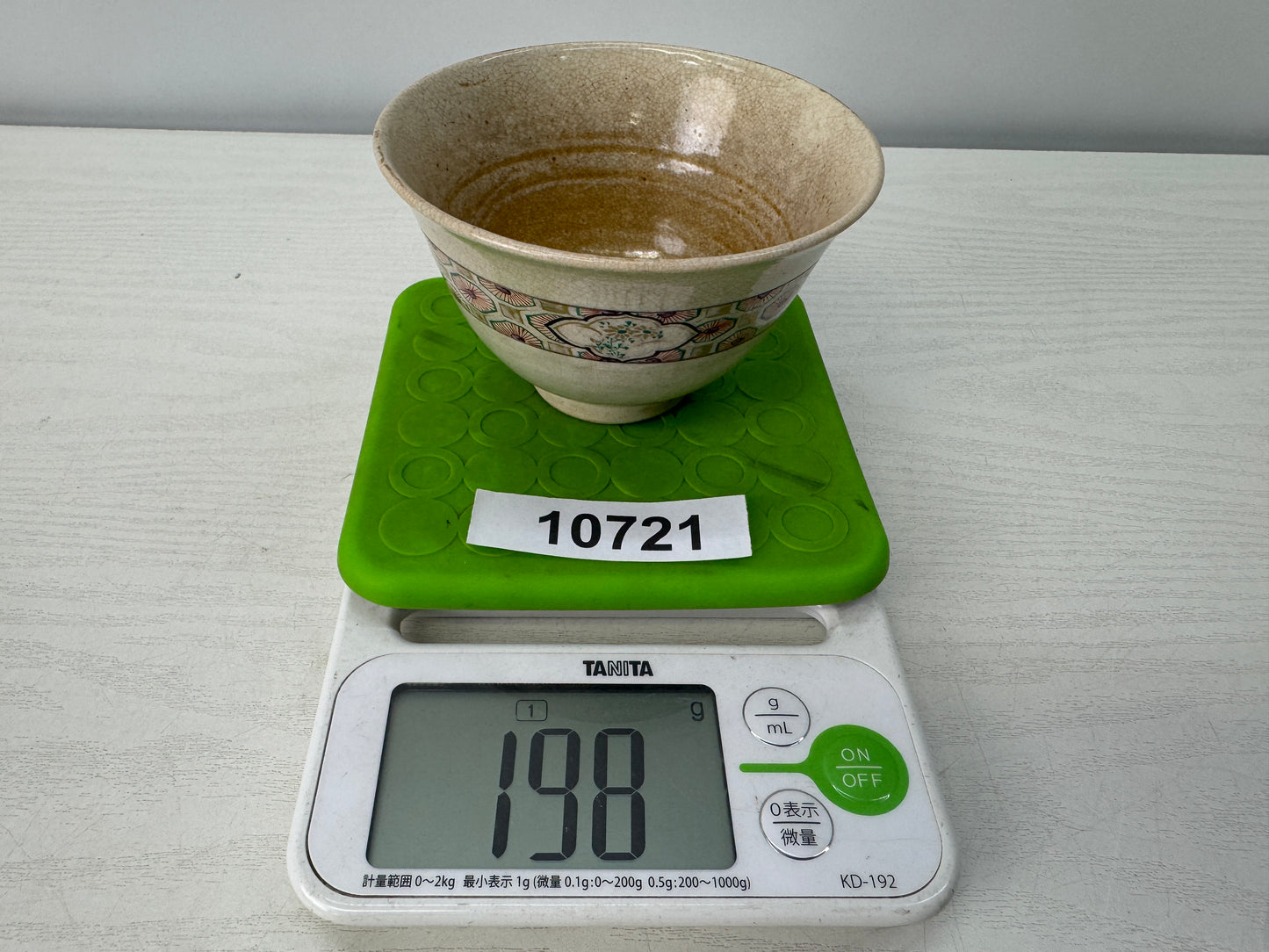 Y10721 CHAWAN Kyo-ware color picture bowl Japan antique tea ceremony pottery cup