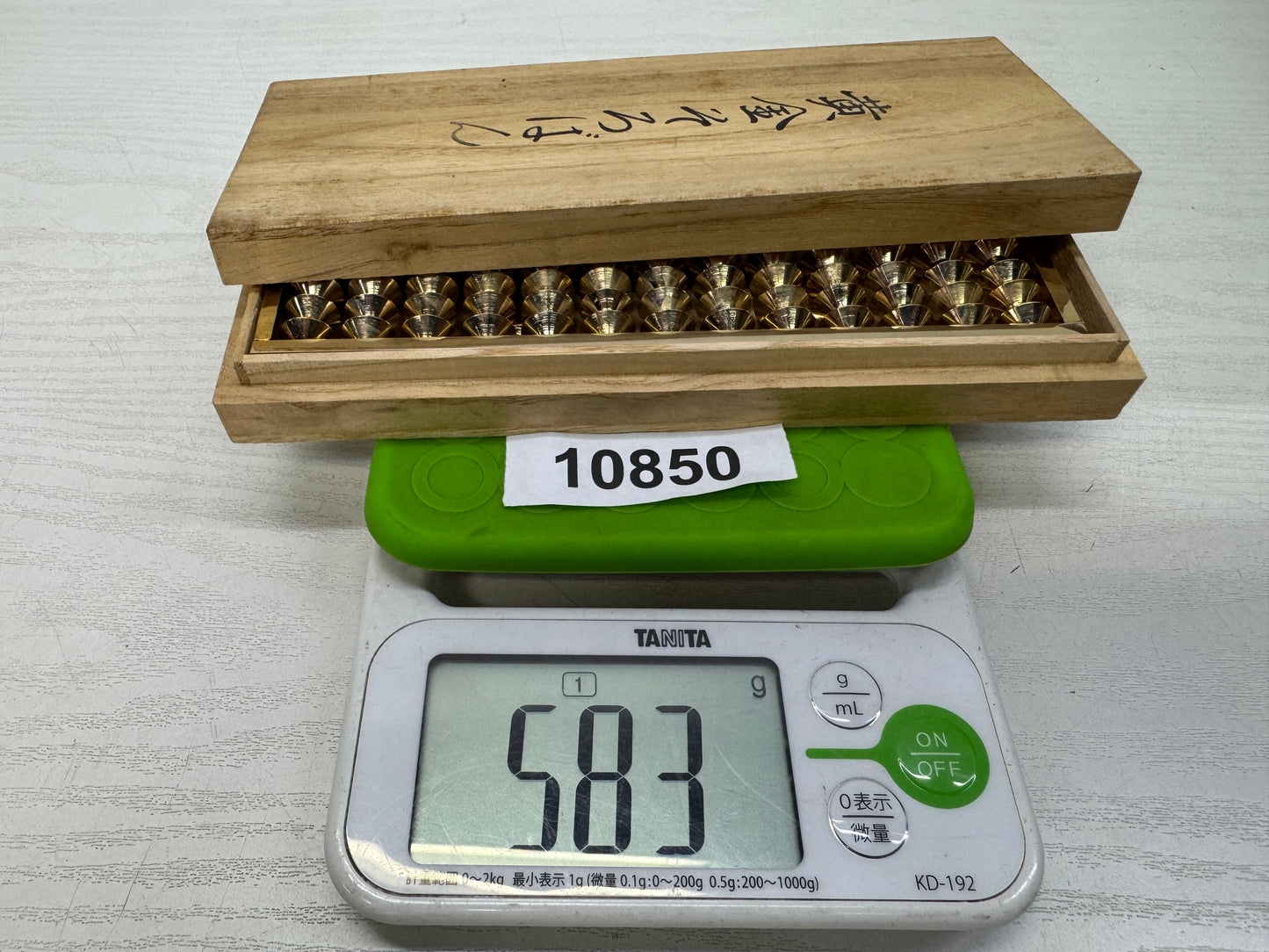 Y10850 SOROBAN 24K Gold-plated Abacus box Japan antique math counting machine