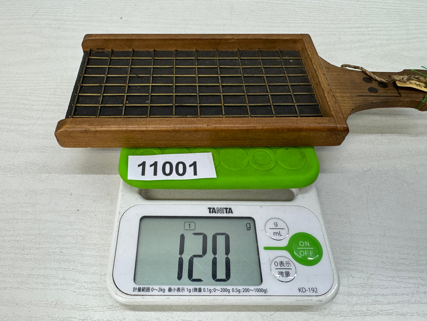 Y11001 ZENIMASU wooden coin measure tool Japan antique old folk implements mingu