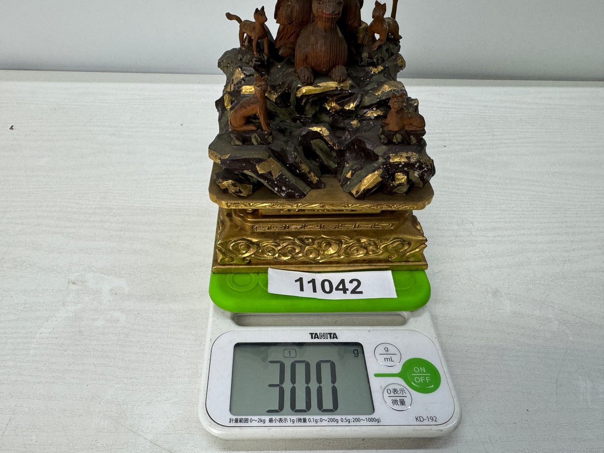 Y11042 STATUE wood carving Dakiniten large figure Japan antique Buddhist art