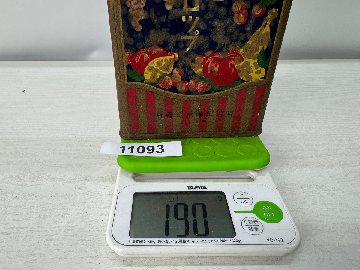 Y11093 BOX Pre-war Meiji Drops candy tin can packaging Japan antique wrapping