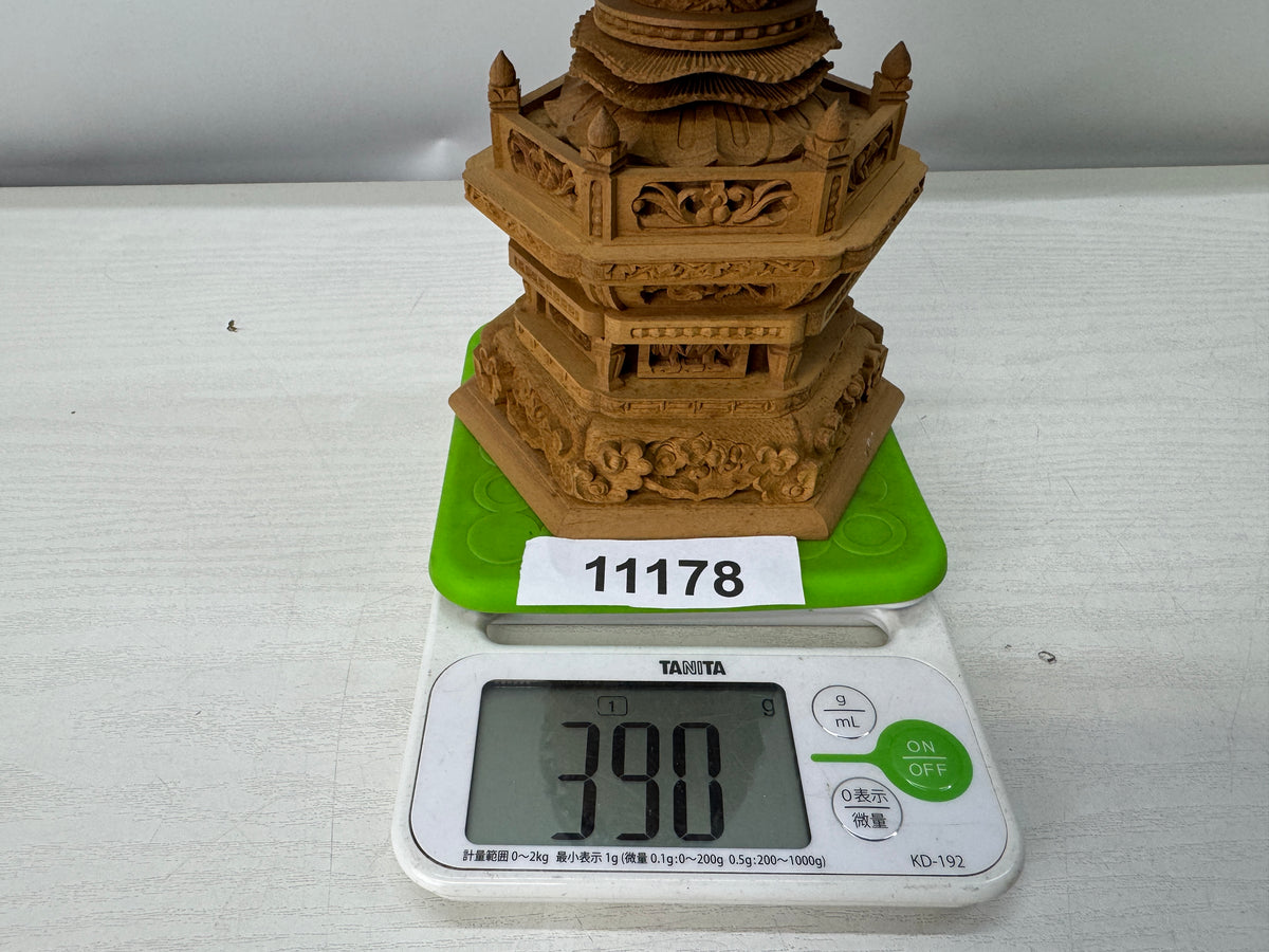 Y11178 STATUE Plain wood carving gold leaf Buddha figure Japan antique Buddhism