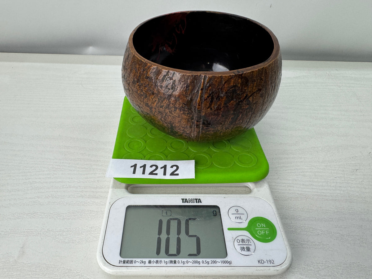 Y11212 KENSUI Coconut shell water pot container Crab Japan antique tea ceremony
