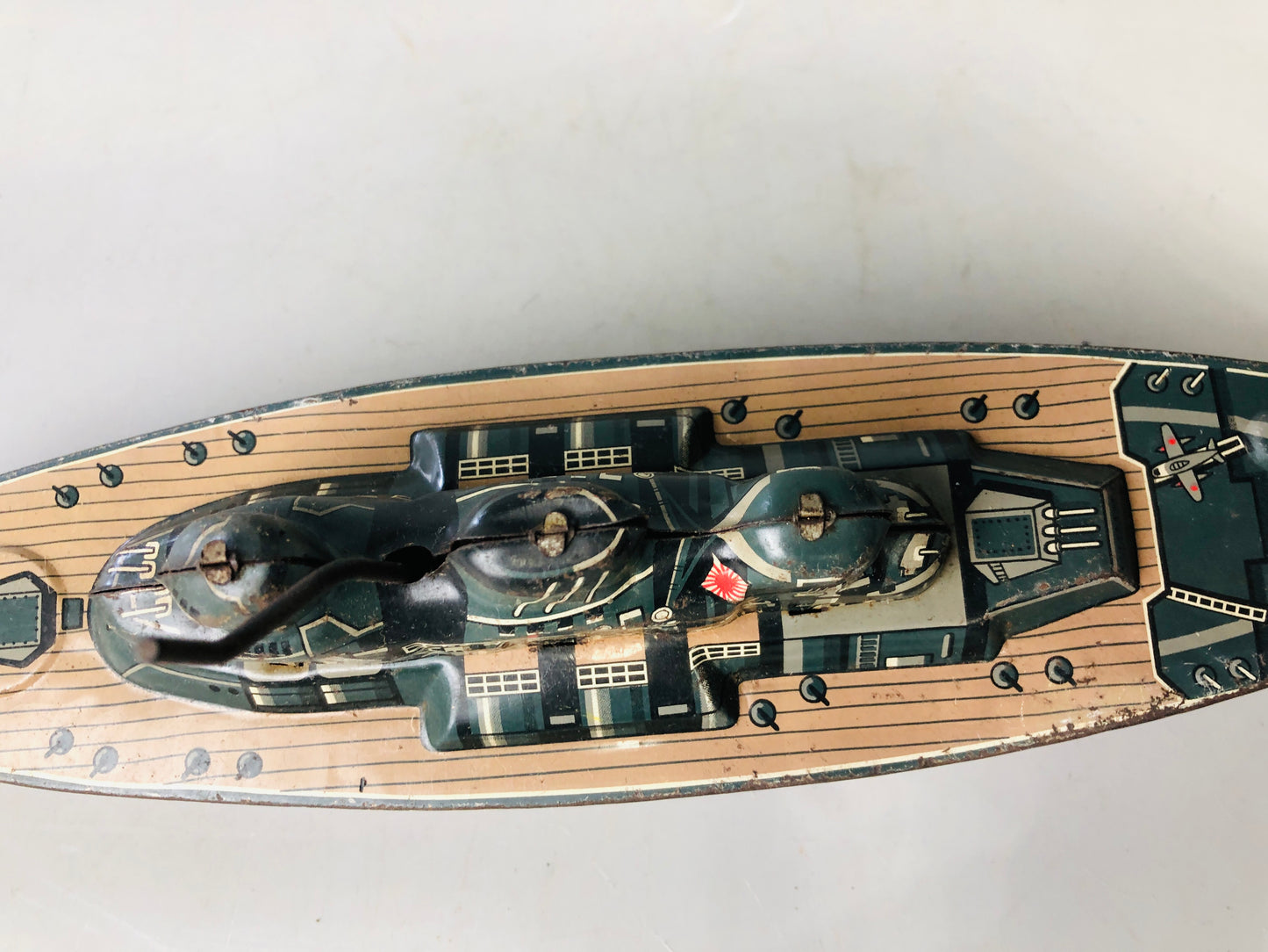 Y7149 TIN TOY Battleship Musashi battle ship warship Japanese antique vintage