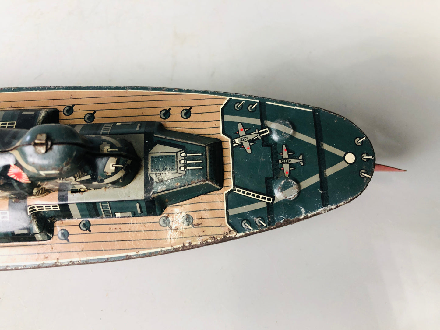Y7149 TIN TOY Battleship Musashi battle ship warship Japanese antique vintage