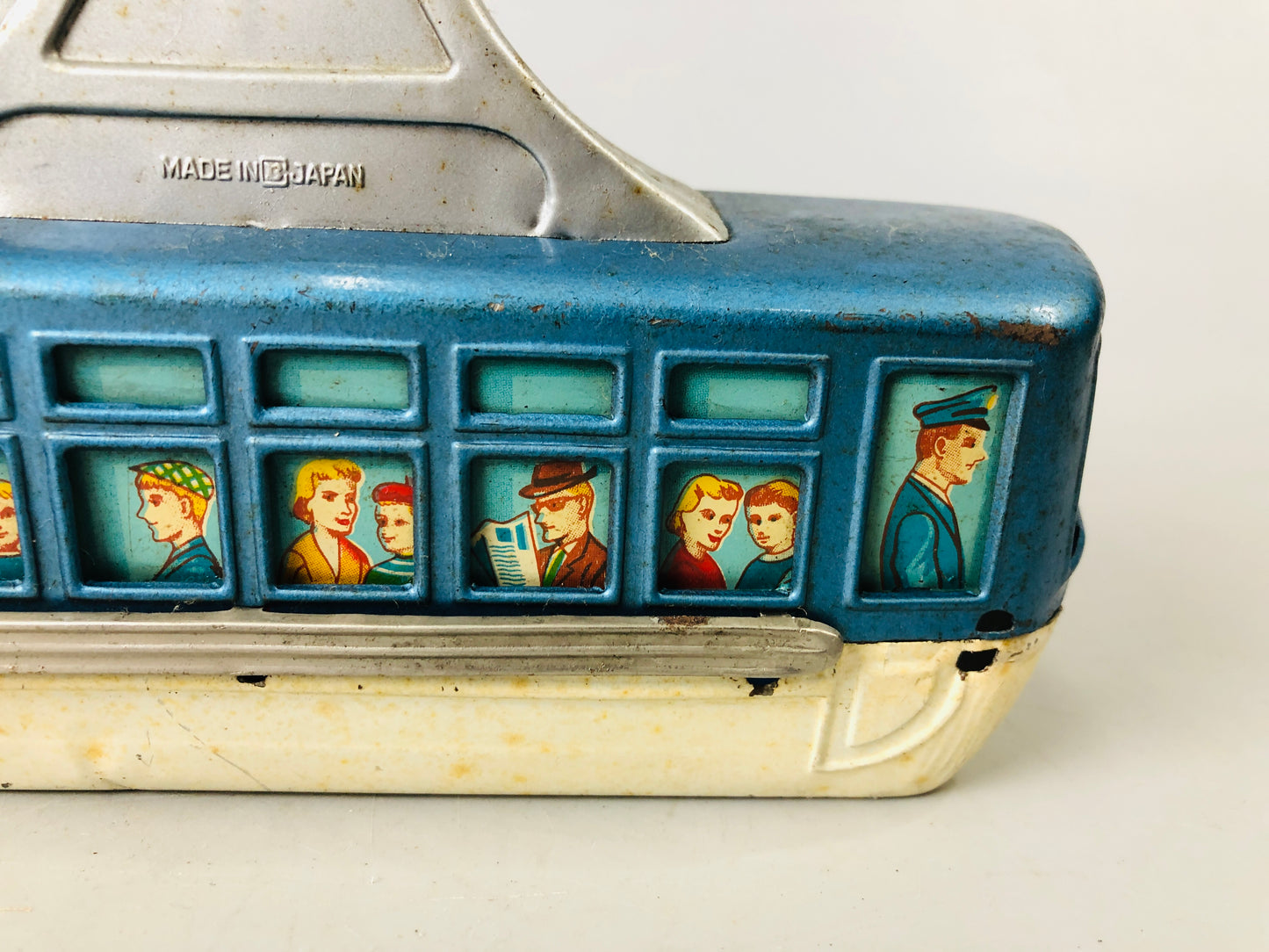Y7152 TIN TOY Cable railway car gondola Japanese antique vintage interior