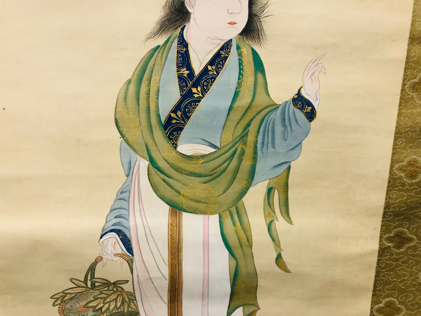 Y7163 KAKEJIKU Gyoran Kannon signed box Japan antique hanging scroll art decor