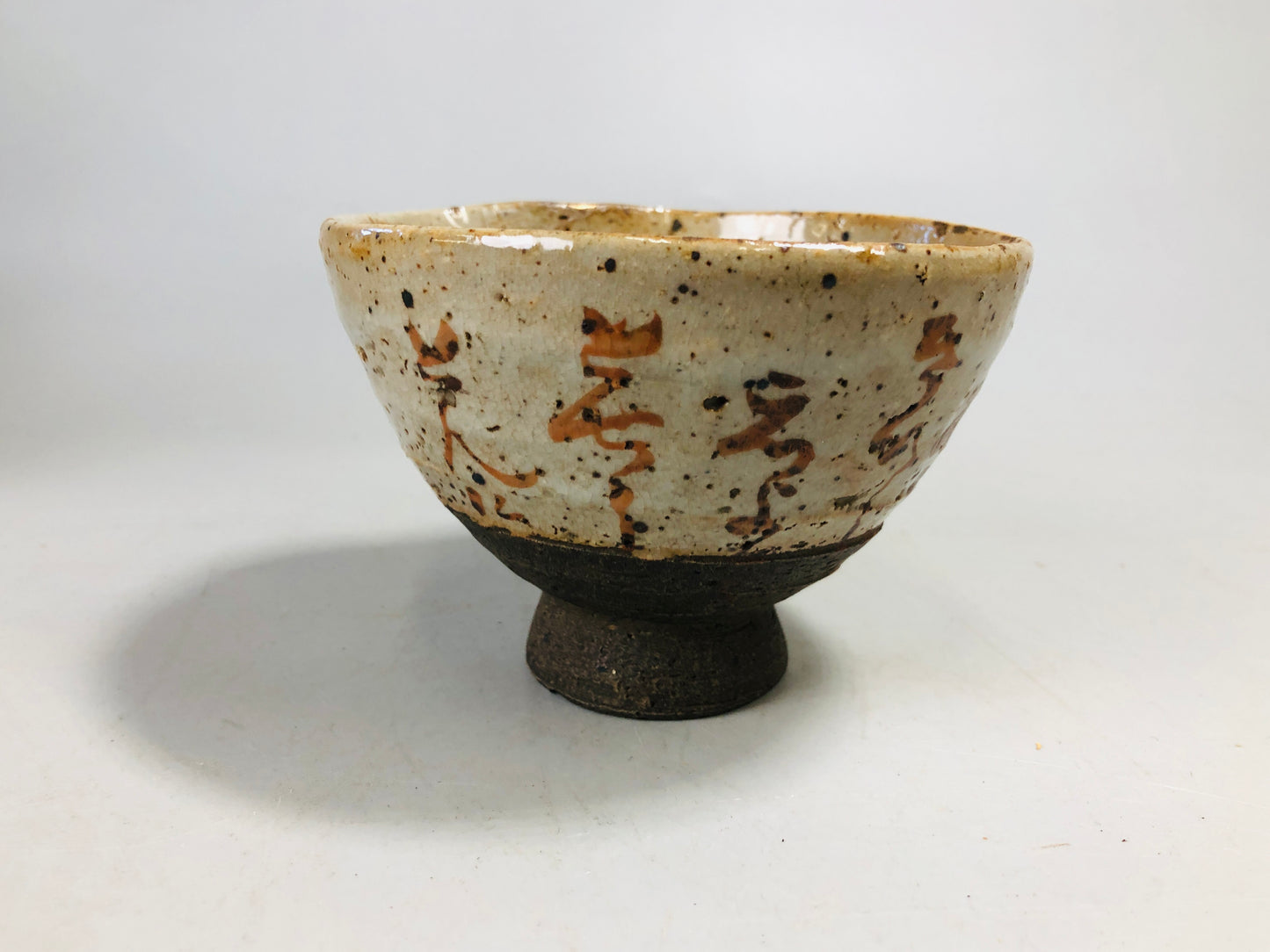 Y7169 CHAWAN Rengetsu bowl signed box kintsugi Japan antique tea ceremony teacup
