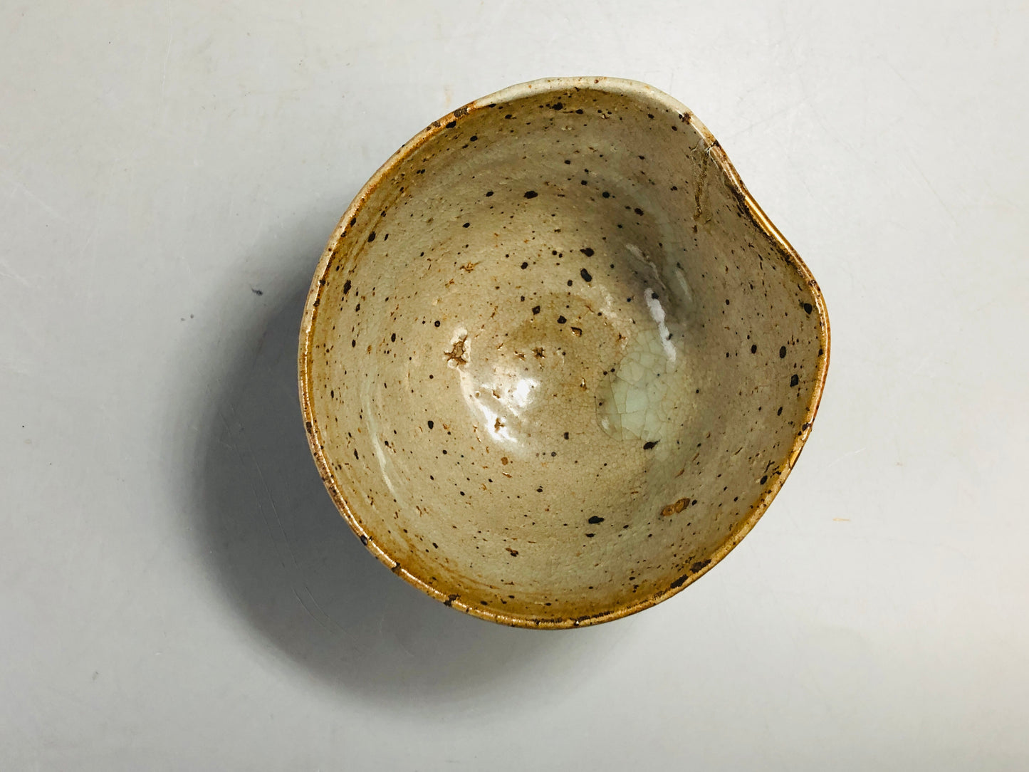 Y7169 CHAWAN Rengetsu bowl signed box kintsugi Japan antique tea ceremony teacup