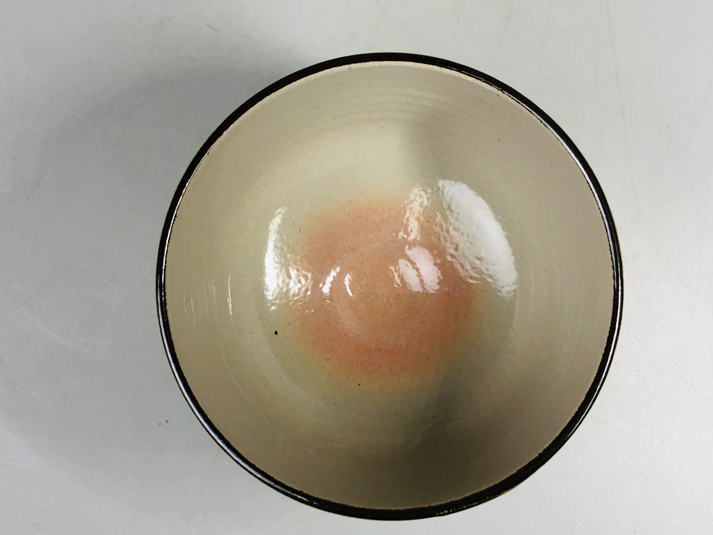 Y7172 CHAWAN Kyo-ware bowl signed box Iris Japan antique tea ceremony pottery