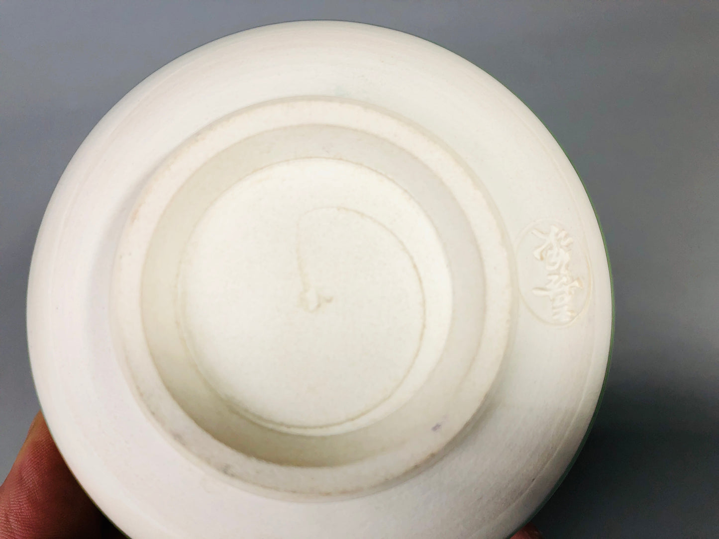 Y7178 CHAWAN Kyo-ware bowl signed box cherry blossoms Japan antique tea ceremony