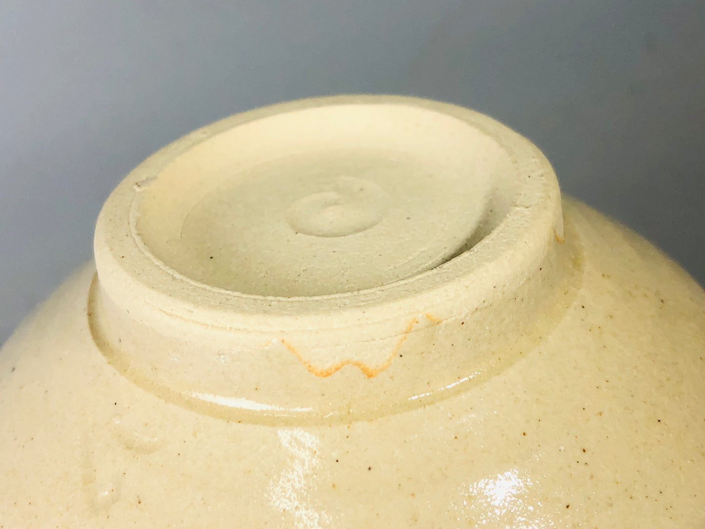 Y7179 CHAWAN Mino-ware bowl signed box rabbit moon Japan antique tea ceremony