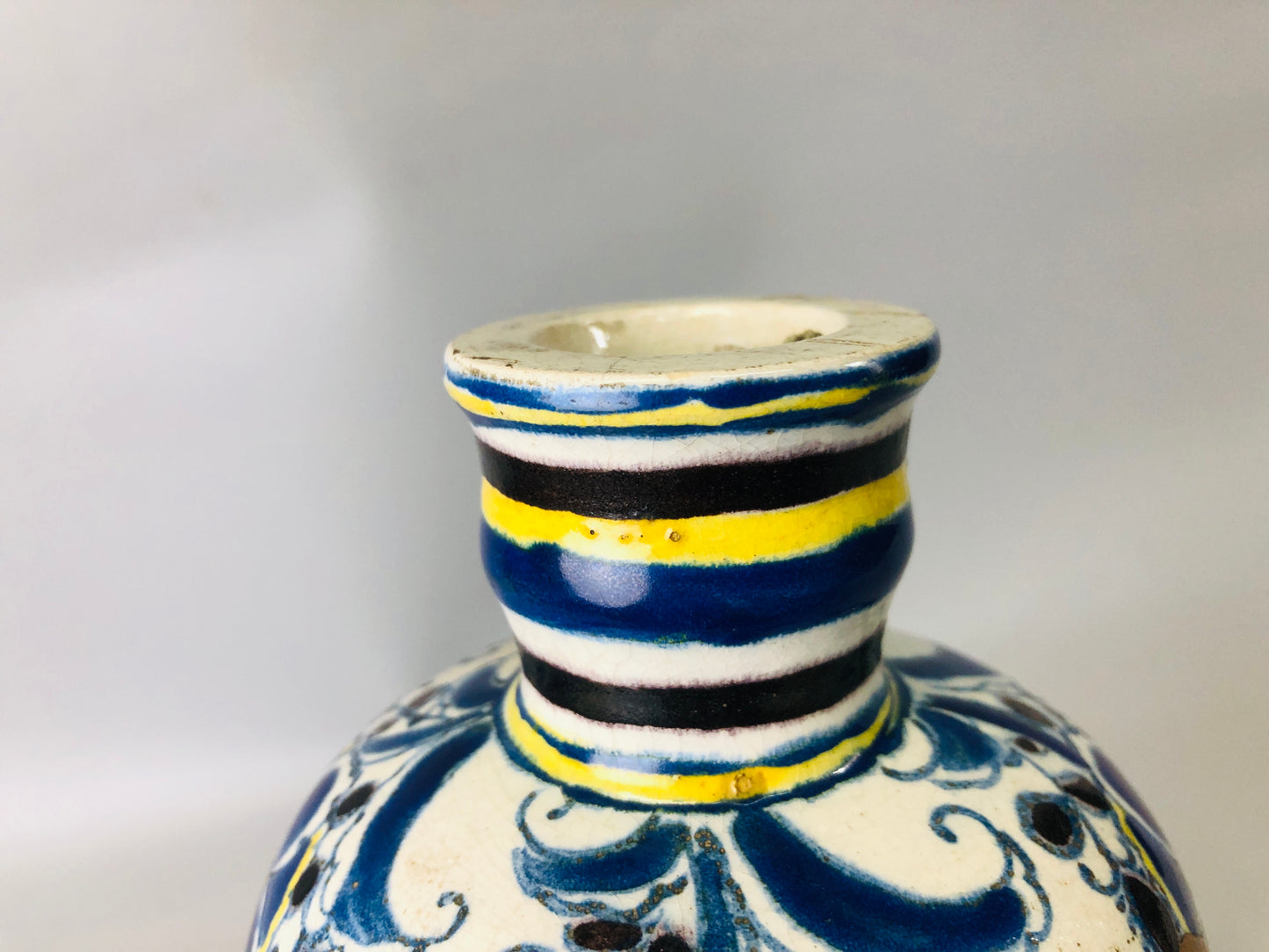 Y7197 CHAWAN Kyo-ware goblet Dutch copy kintsugi Japan antique pottery cup bowl