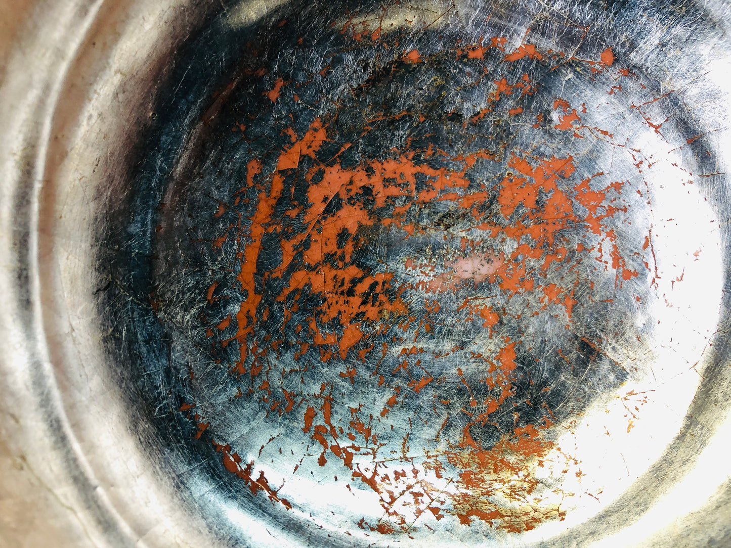 Y7199 CHAWAN Raku-ware gold silver bowl signed box Japan antique tea ceremony
