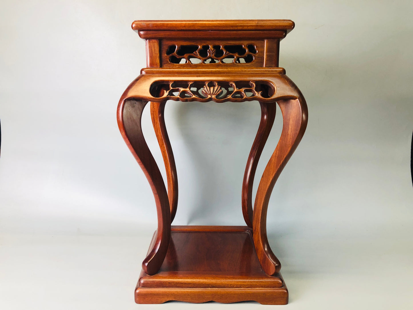 Y7211 FLOWER STAND wooden openwork Japan antique ikebana furniture interior