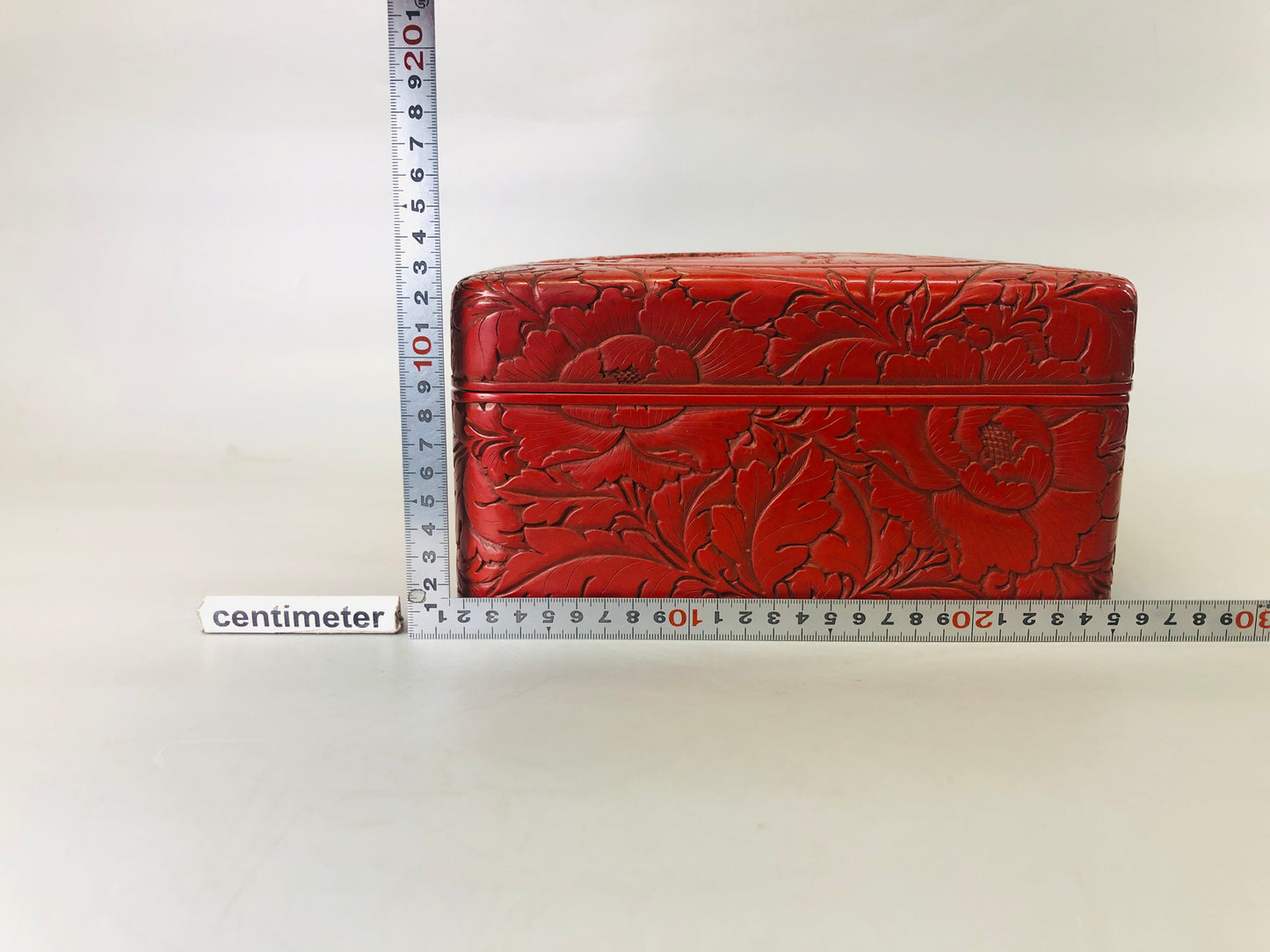 Y7217 BOX Kamakura carving letter case signed landscape Japan antique stationery