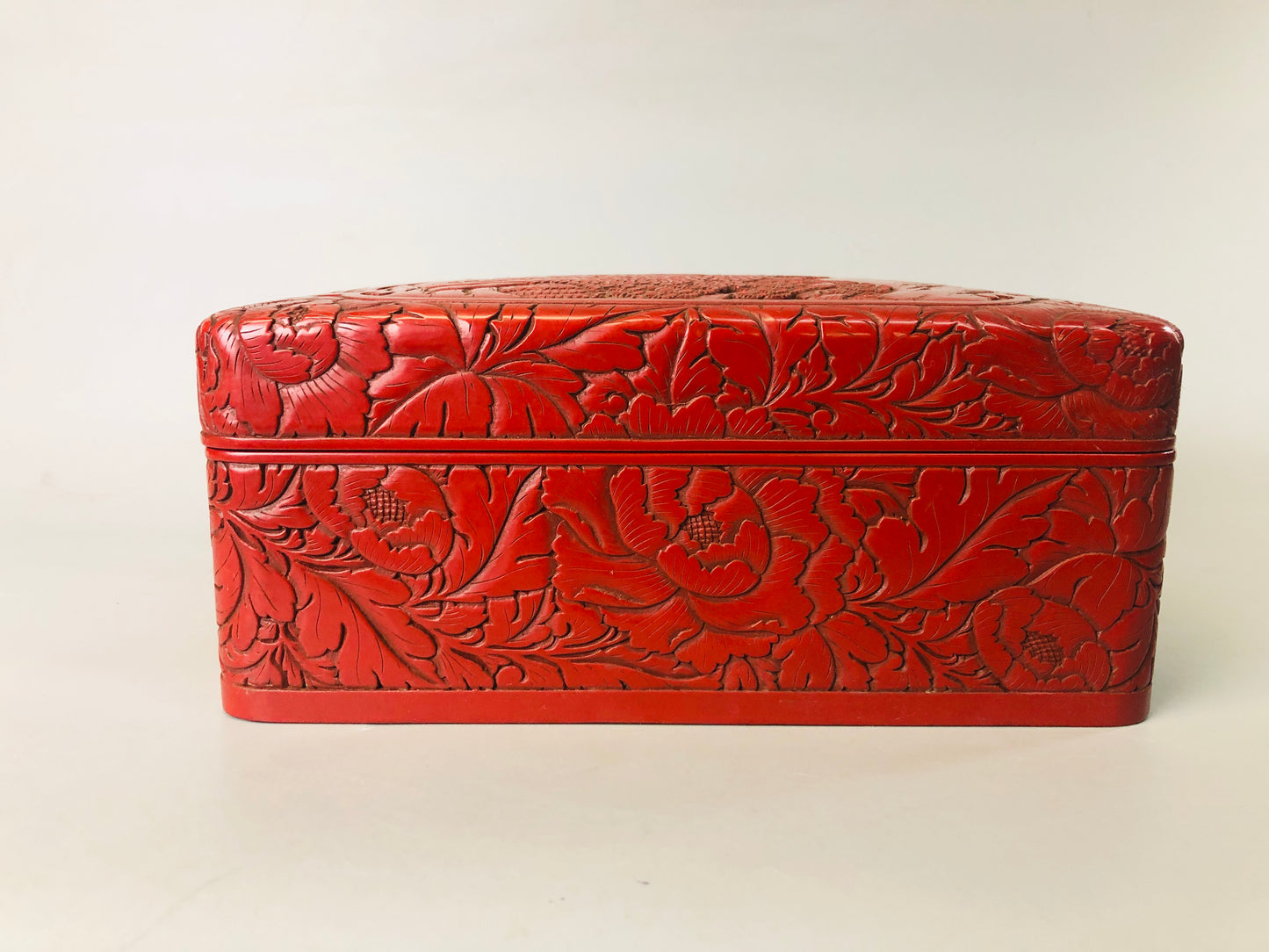 Y7217 BOX Kamakura carving letter case signed landscape Japan antique stationery