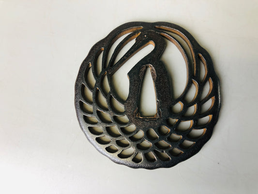 Y7223 TSUBA Iron sword guard openwork Japan samurai katana antique koshirae edo