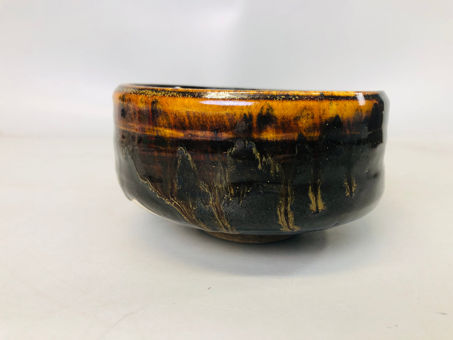 Y7232 CHAWAN Seto-ware bowl signed box Japan antique tea ceremony cup pottery