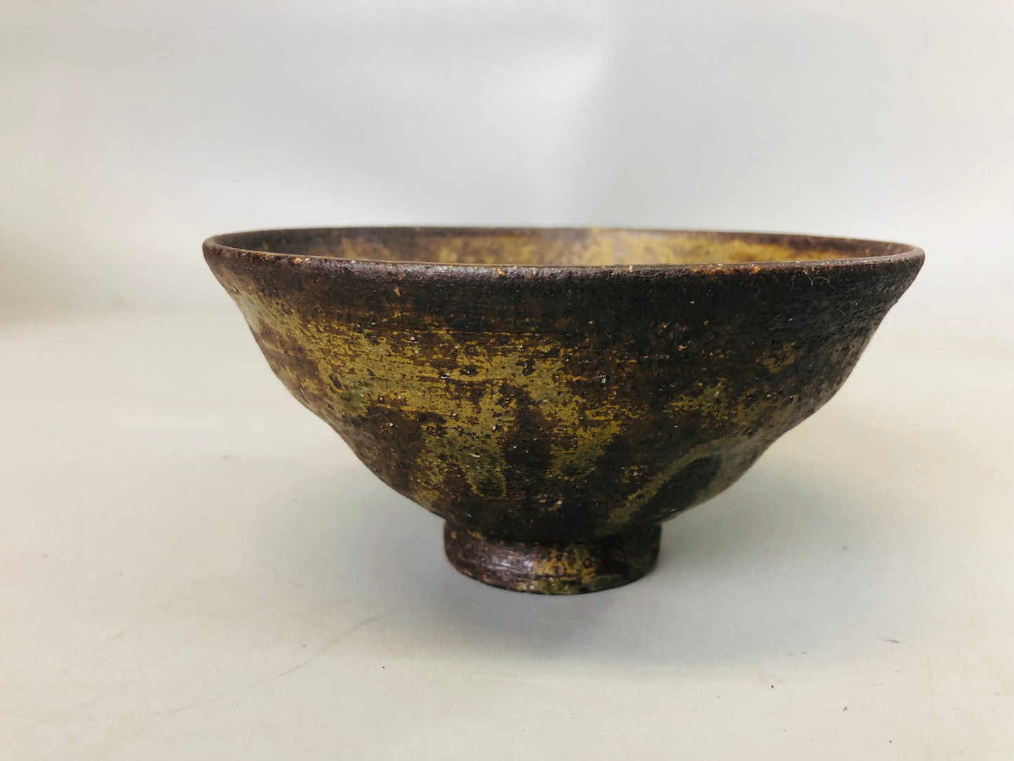 Y7237 CHAWAN Korean pottery Iraho bowl signed box Korea antique tea ceremony cup