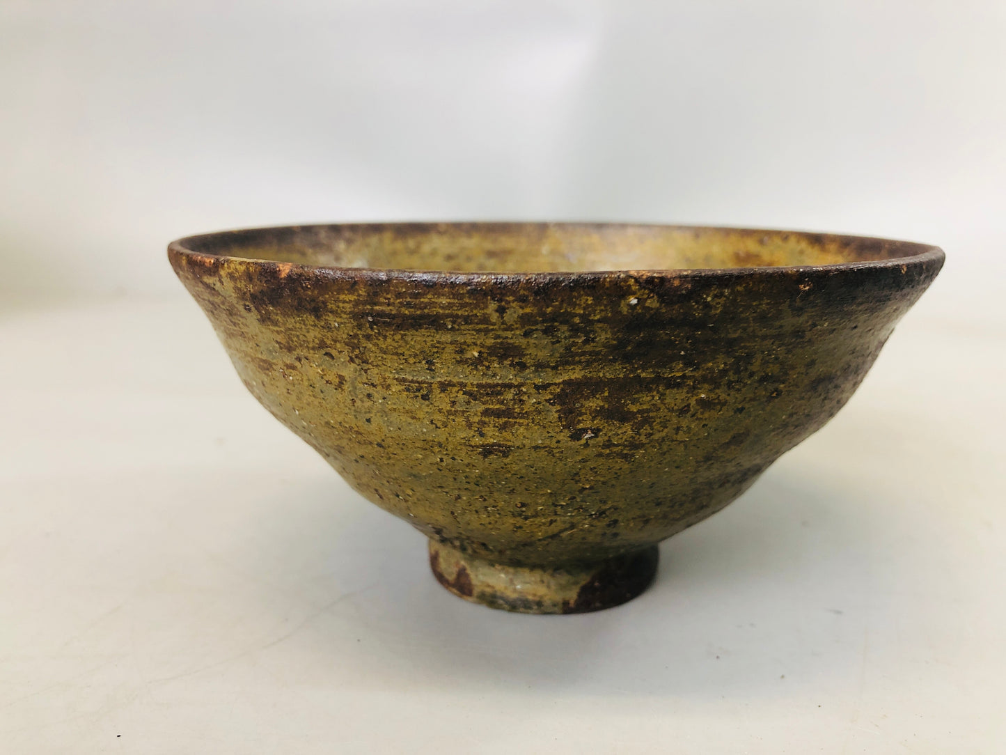 Y7237 CHAWAN Korean pottery Iraho bowl signed box Korea antique tea ceremony cup