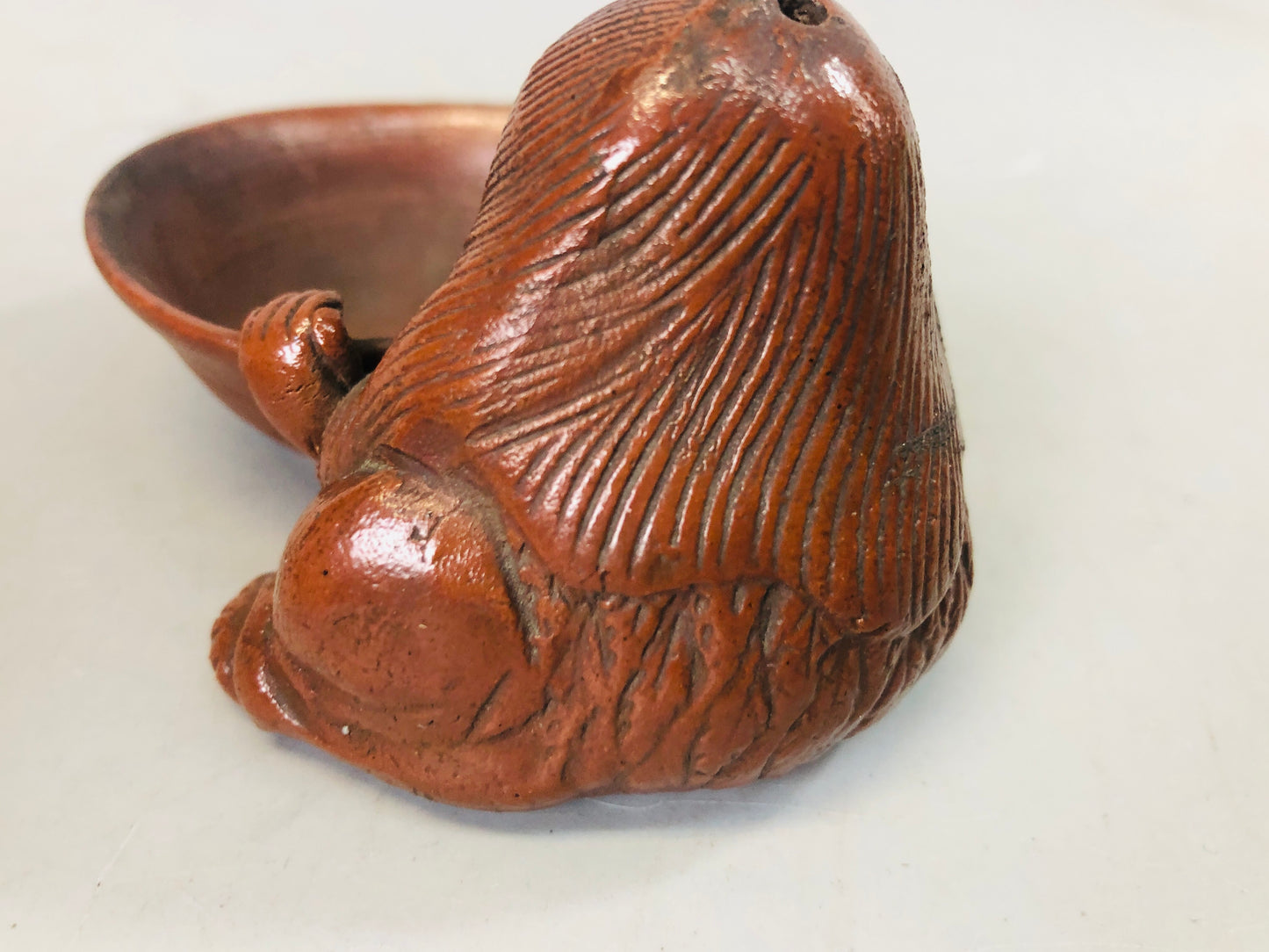 Y7240 SUITEKI Bizen-ware suzuri water pot stationery Turtle Person Japan antique