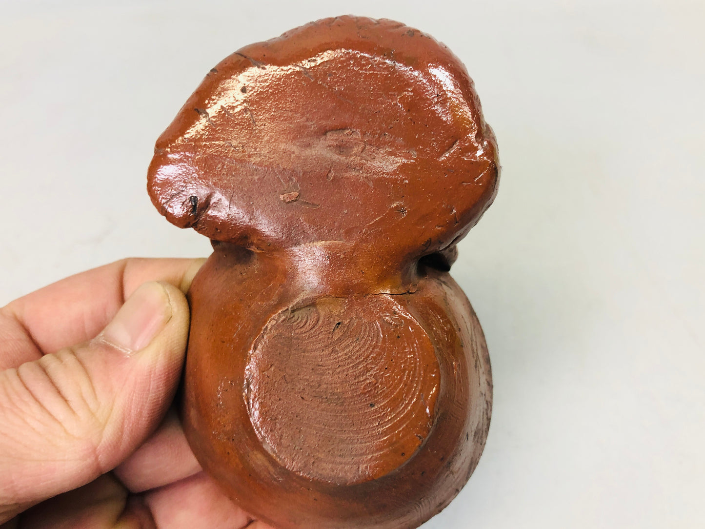 Y7240 SUITEKI Bizen-ware suzuri water pot stationery Turtle Person Japan antique