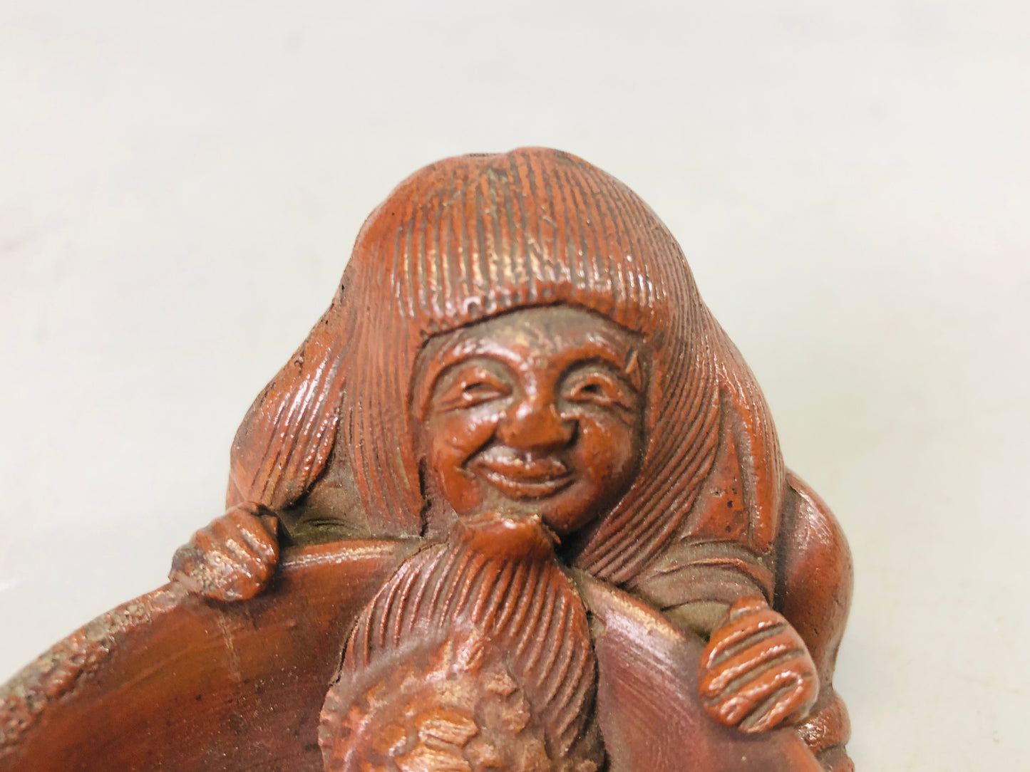 Y7240 SUITEKI Bizen-ware suzuri water pot stationery Turtle Person Japan antique