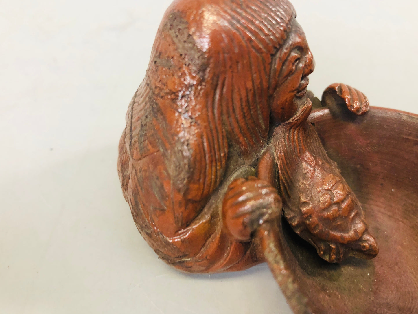 Y7240 SUITEKI Bizen-ware suzuri water pot stationery Turtle Person Japan antique
