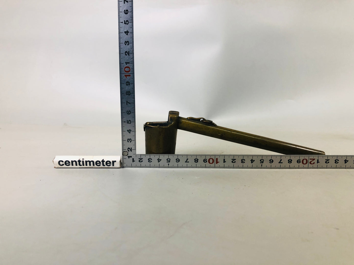 Y7245 YATATE Copper stationery Japan Brush Inkwell Holder antique vintage shuji