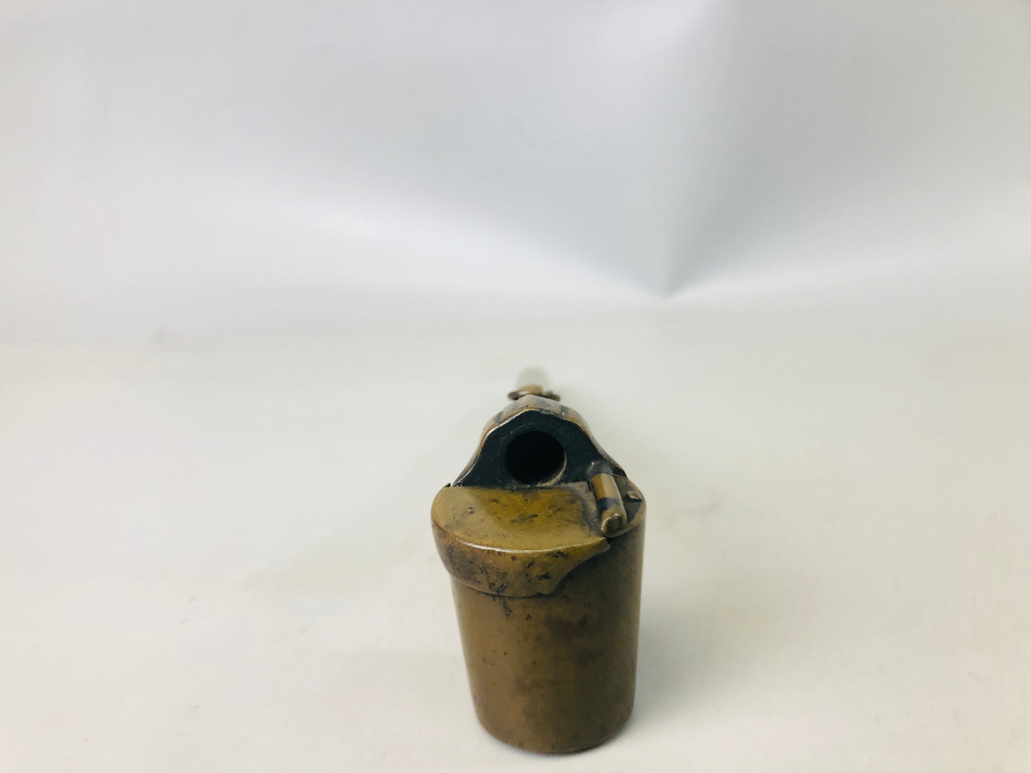 Y7245 YATATE Copper stationery Japan Brush Inkwell Holder antique vintage shuji