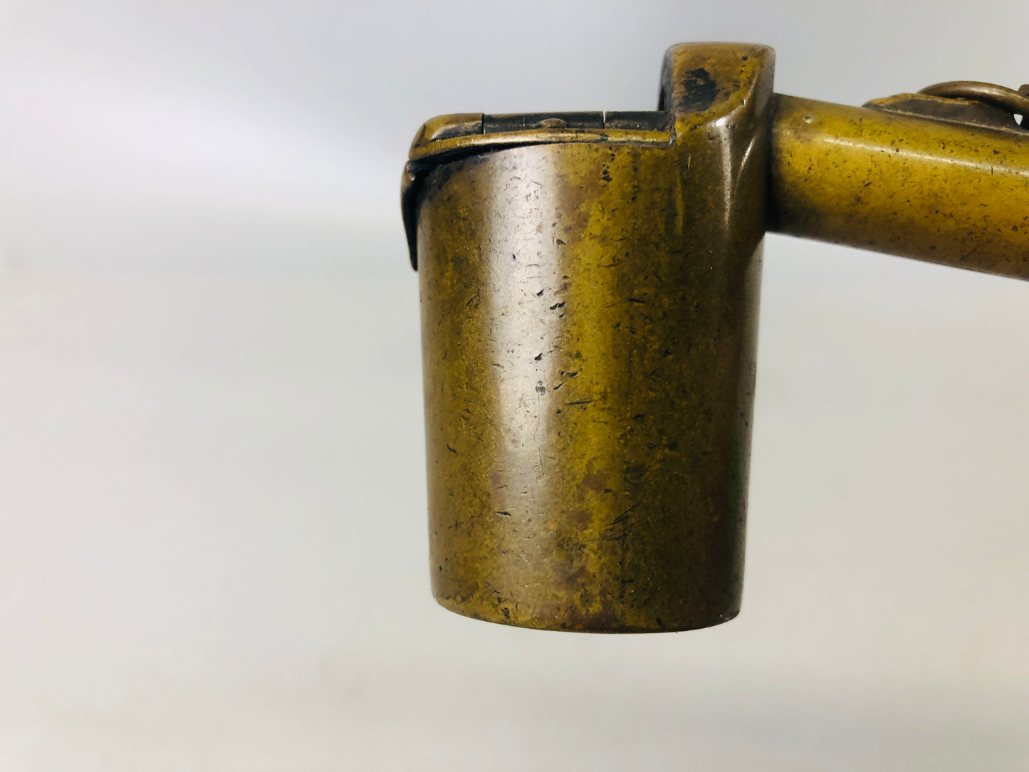Y7245 YATATE Copper stationery Japan Brush Inkwell Holder antique vintage shuji
