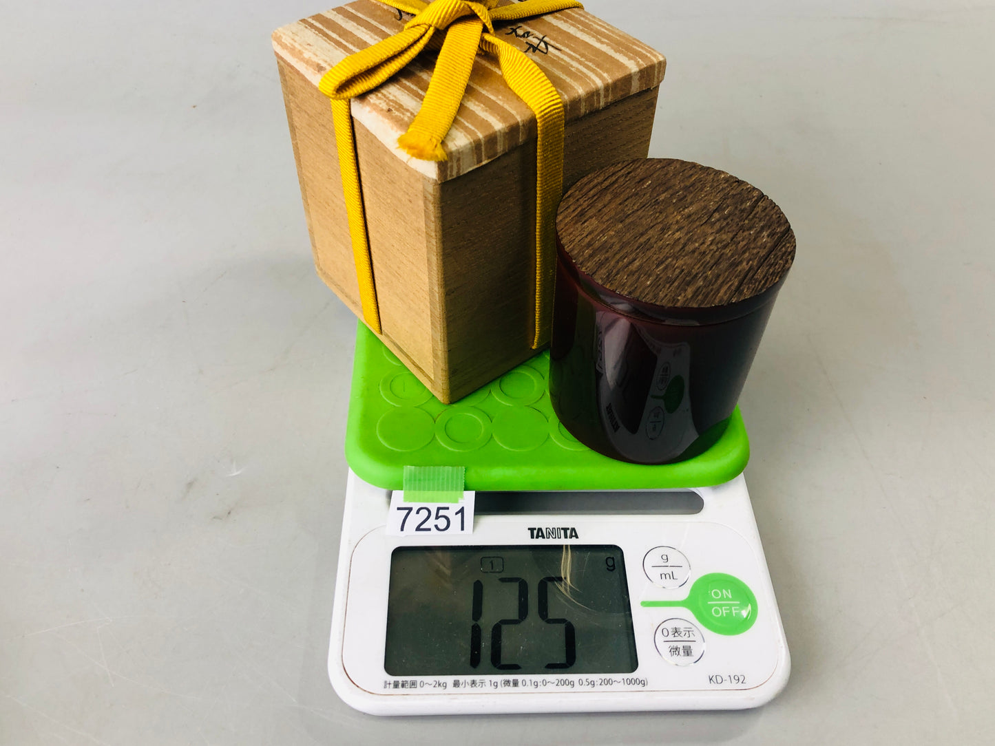 Y7251 NATUME old wood Caddy signed box Japan Tea Ceremony utensil antique case