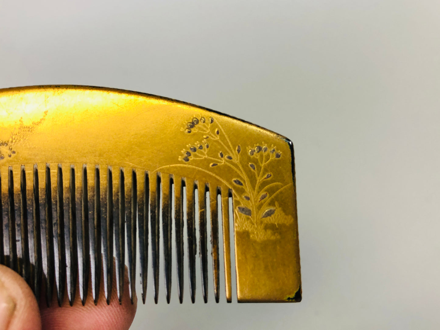 Y7274 KANZASHI Comb Flower Bird Makie hairpin Japan antique accessory kimono