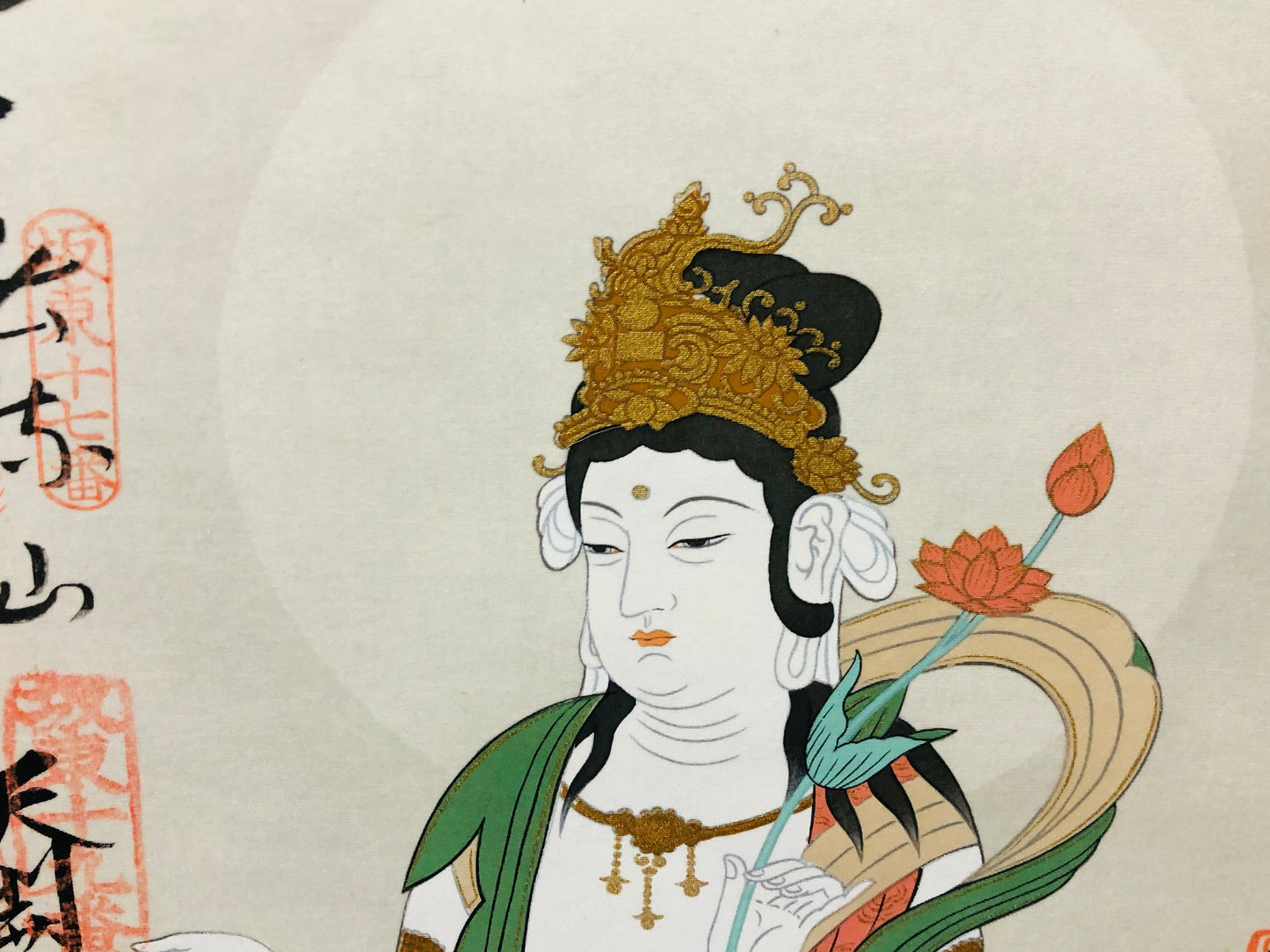 Y7279 KAKEJIKU Buddhist painting signed Japan antique hanging scroll art decor