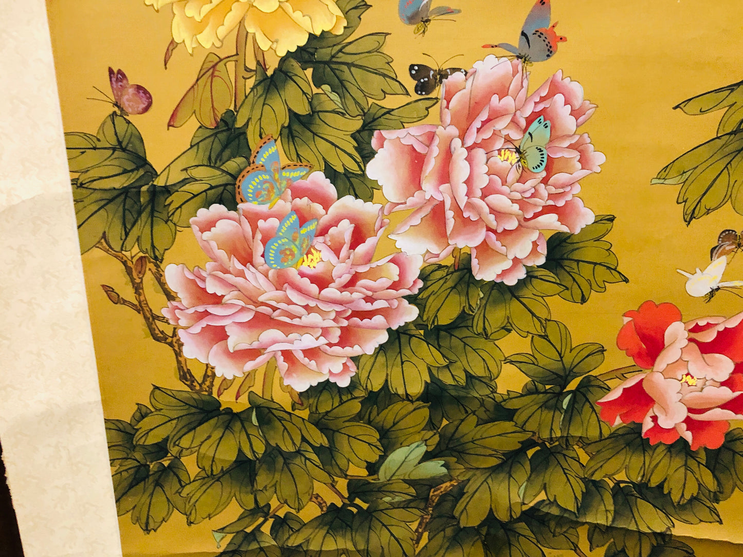 Y7280 KAKEJIKU Butterfly Flower signed China antique hanging scroll art decor