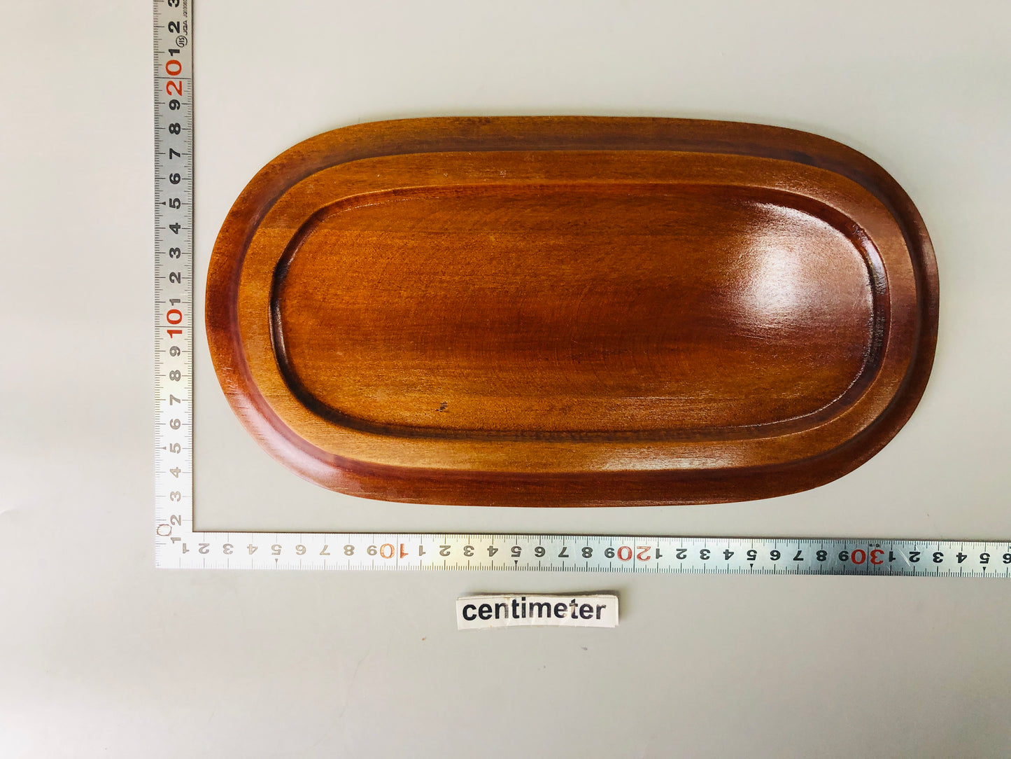 Y7289 TRAY Hakone woodwork Marquetry oval shape Japan antique wooden tableware